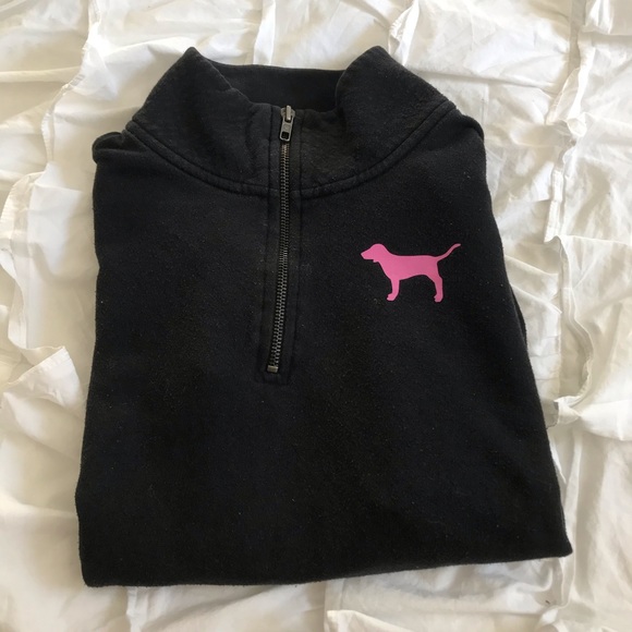 Pink Victoria’s Secret black & pink pullover size XS - Picture 1 of 8